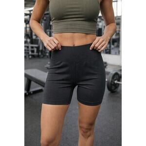 Victoria’s Secret PINK Active Black Ribbed Biker Shorts Size M